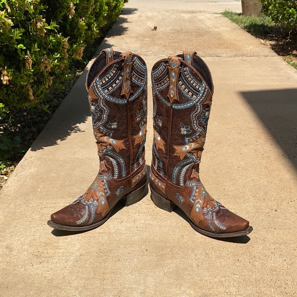 Lane Boots Shoes - Embroidered Lane Boots 7 1/2